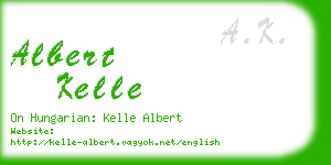 albert kelle business card